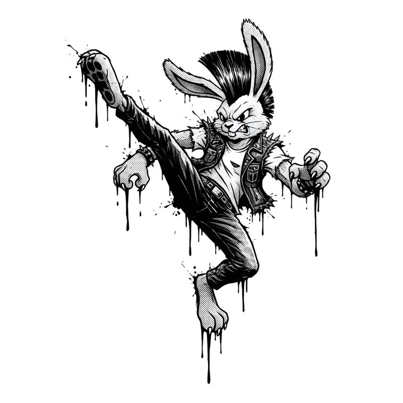 Heavy Metal Easter Bunny Rocker Easter Hardcore Bunny