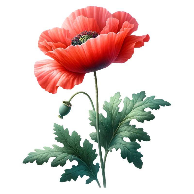 Mohnblumenmotiv: Eine leuchtend rote Mohnblume