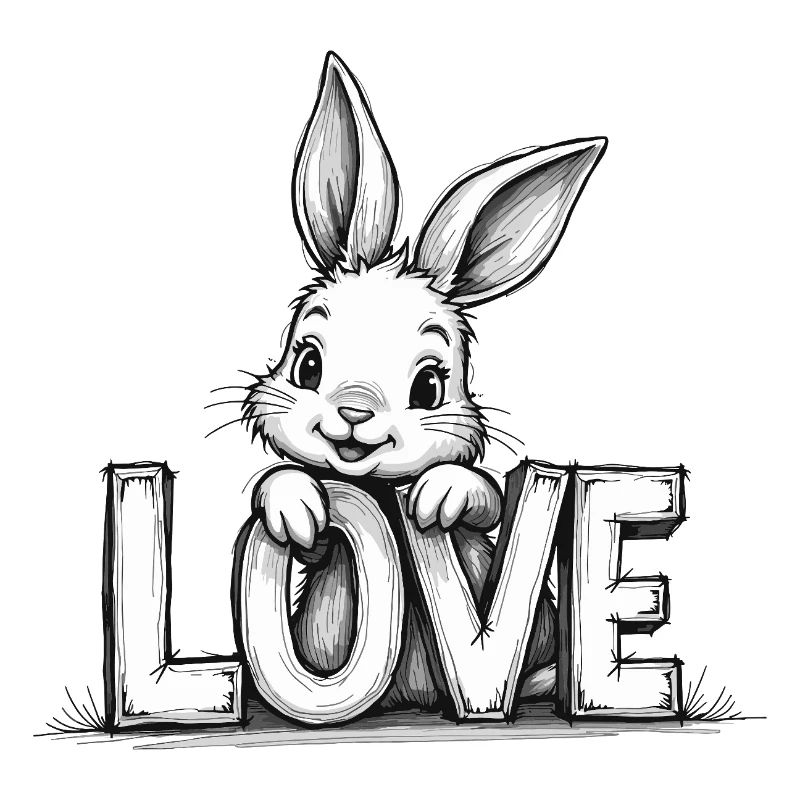 Cute bunny with LOVE – Perfect for Easter & Love