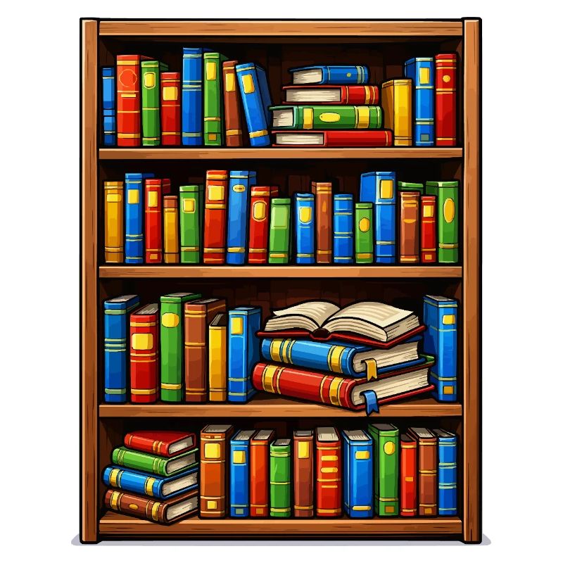 Bookcase Illustrato Library