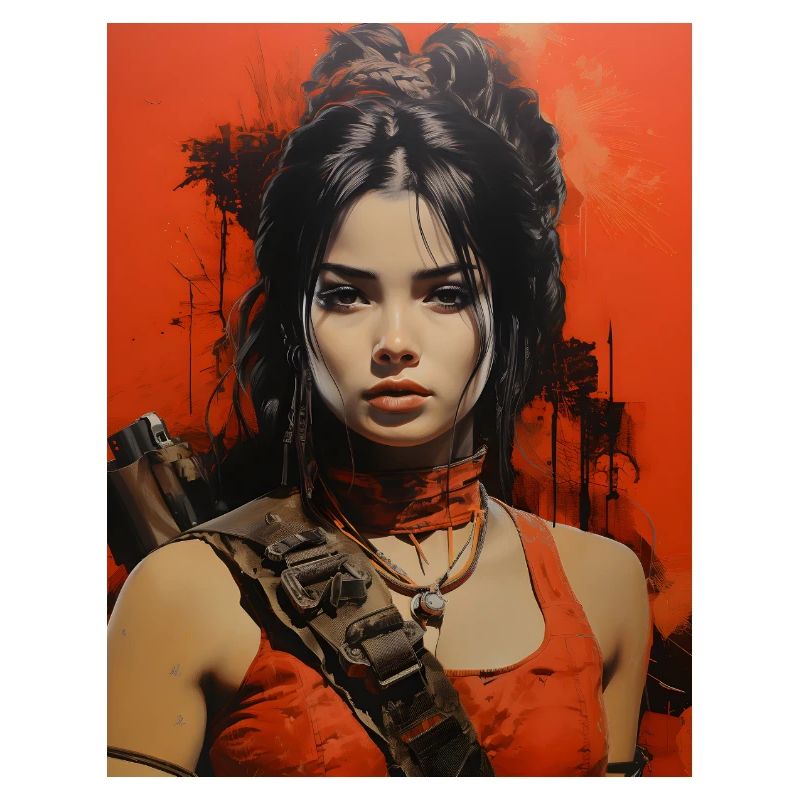 Warrior in Flame Red