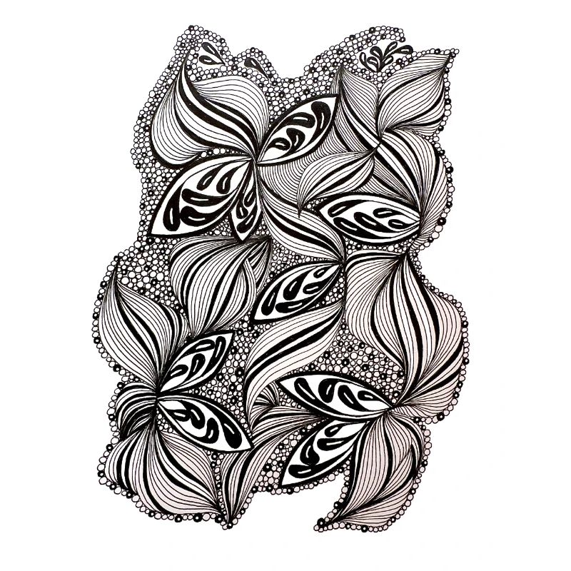 Black and white leaf pattern