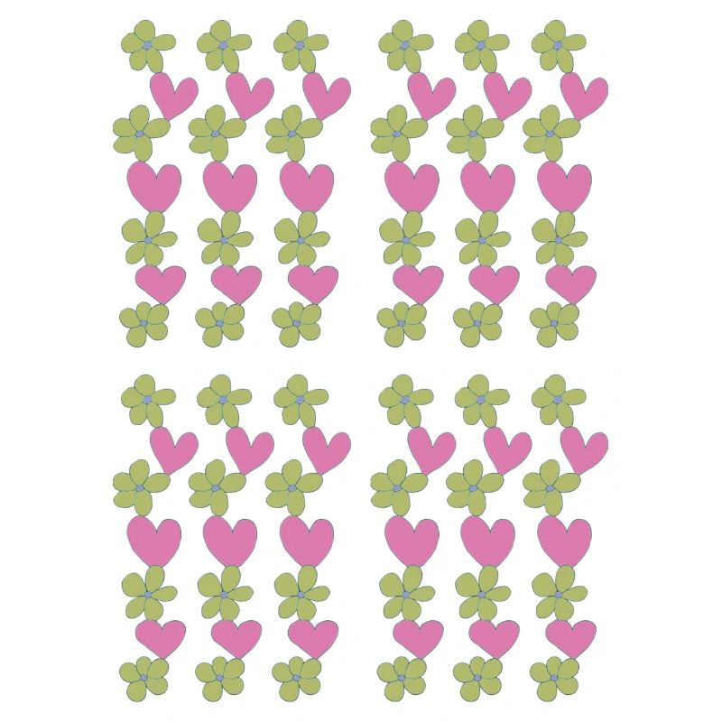 motif de fleurs de cœurs