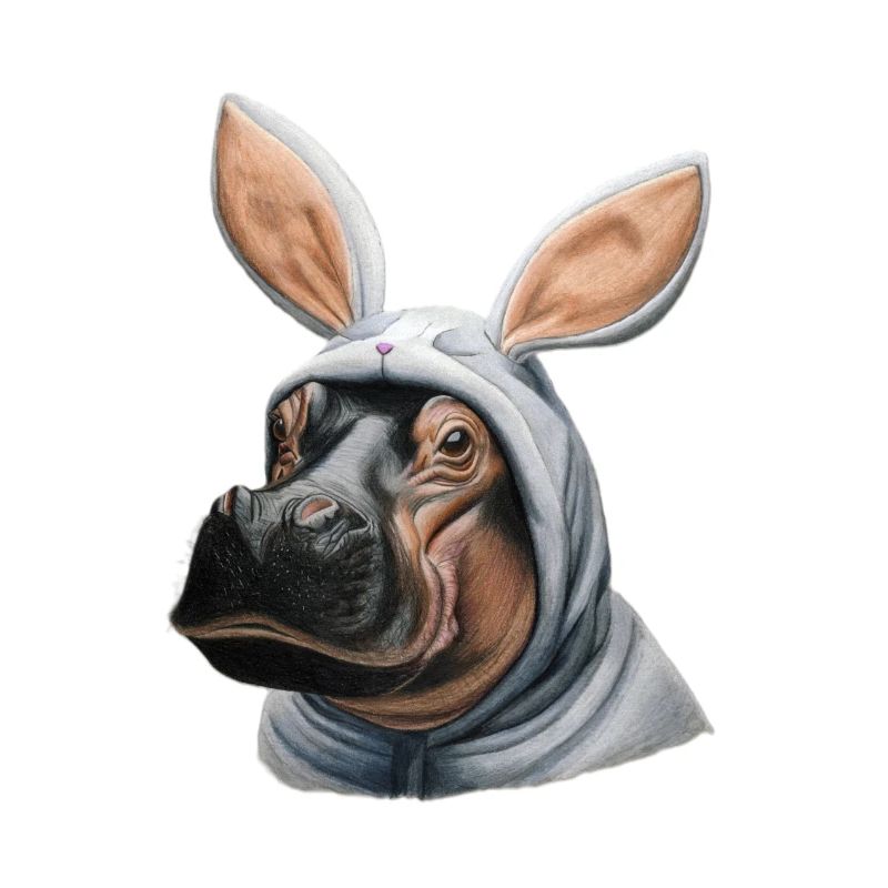 Lapin hippopotame blanc