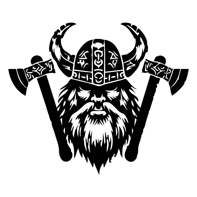 Wikinger mit Axt und Helm