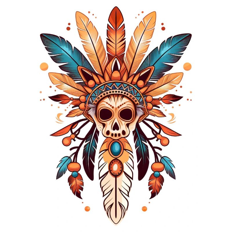 Sun Feathers Skull