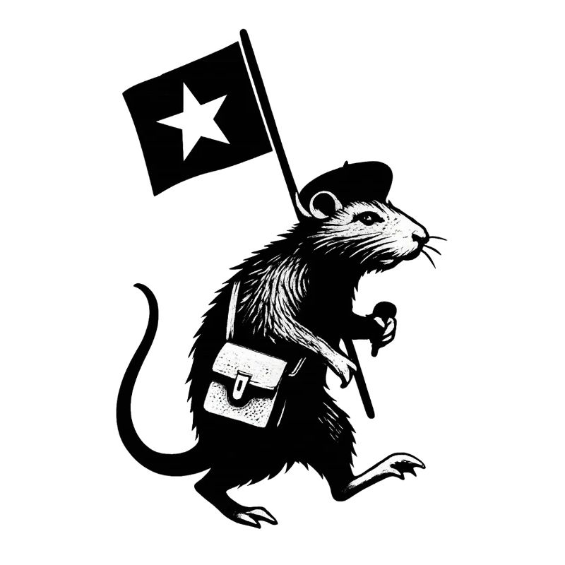 Mouse with satchel black and white