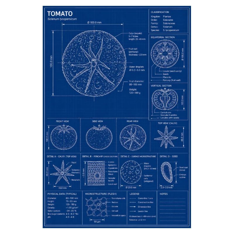 Diagramme de plan de la tomate