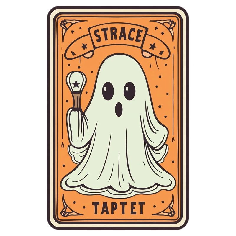 Tarot Card Ghost with Stick