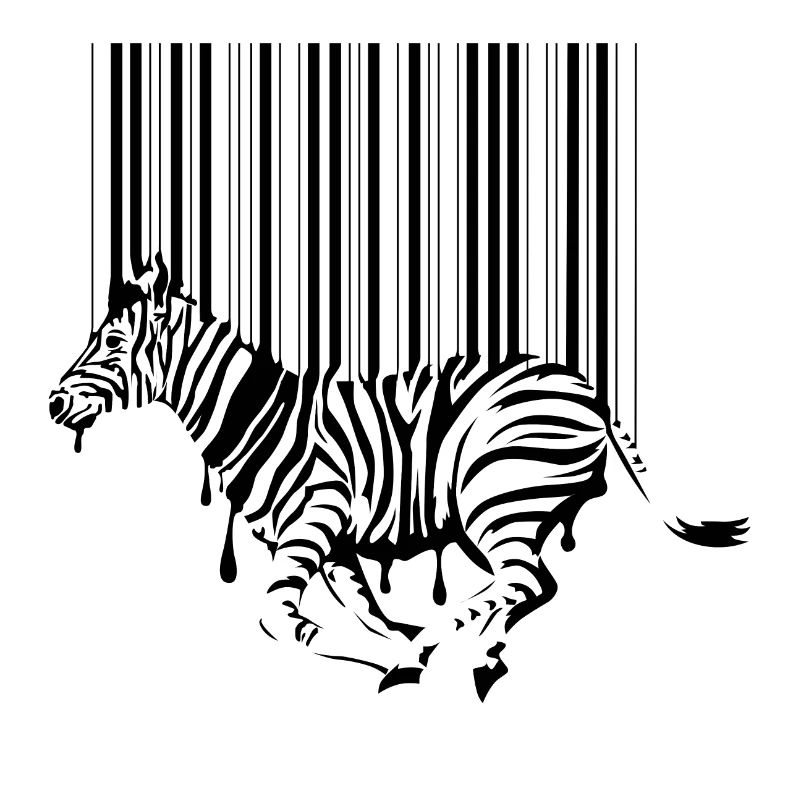 Zebra Barcode Banksy lustig witzig QR Code Idee