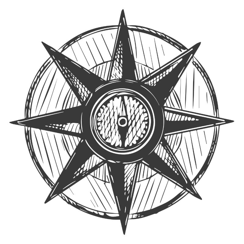 Compass drawn - retro seafaring