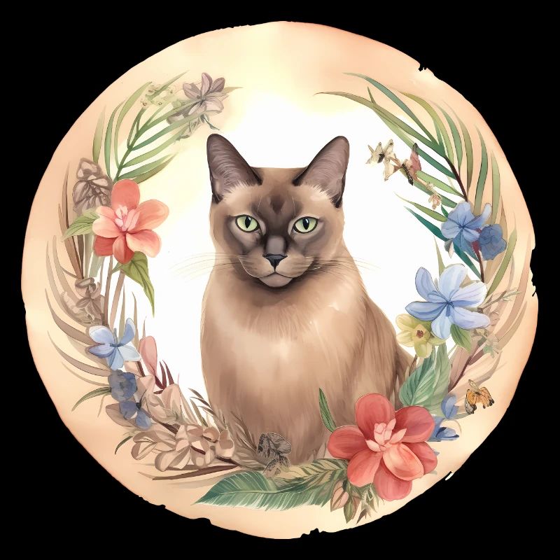 Burmesische Katze Boho Elemente, Liebe Katzen