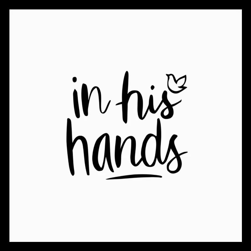 in his hands