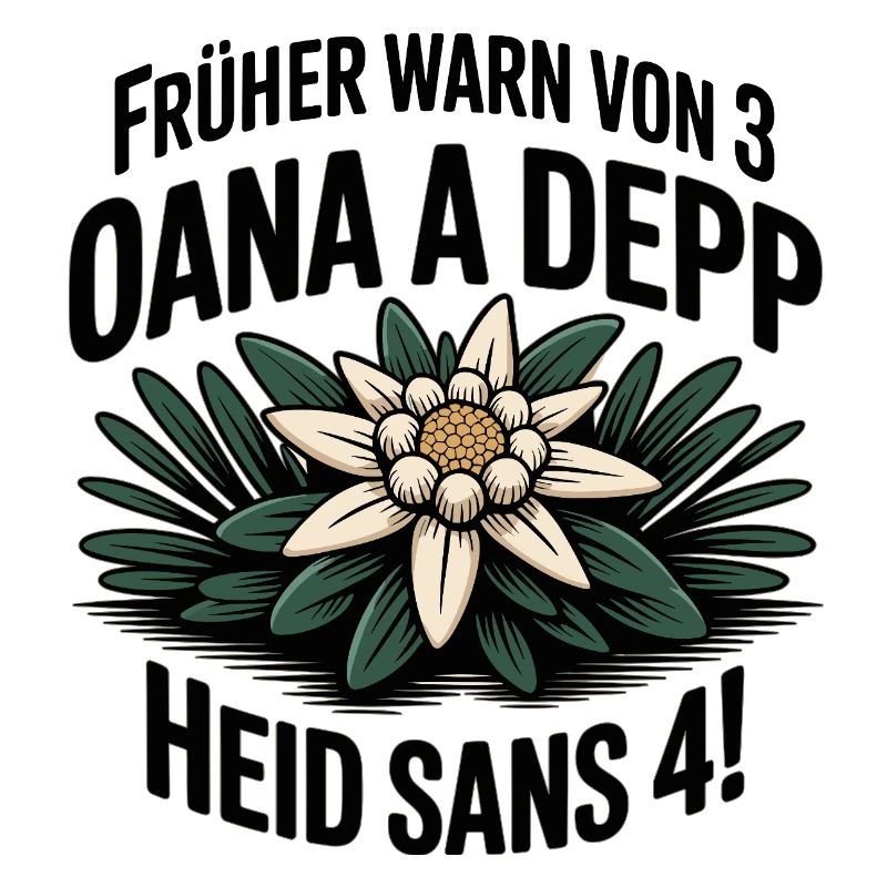 Frueher warn von 3 oana a depp - Heid sans 4!