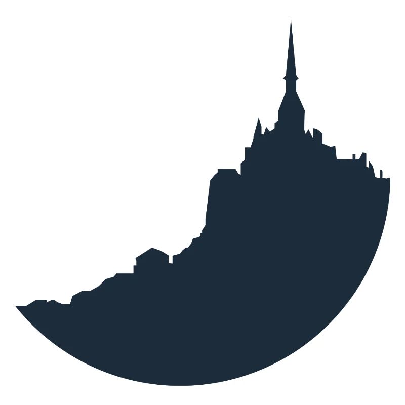 Mont Saint Michel blaue Silhouette