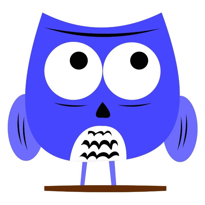 Coole Eule - Süße Grumpy Owl - Blau