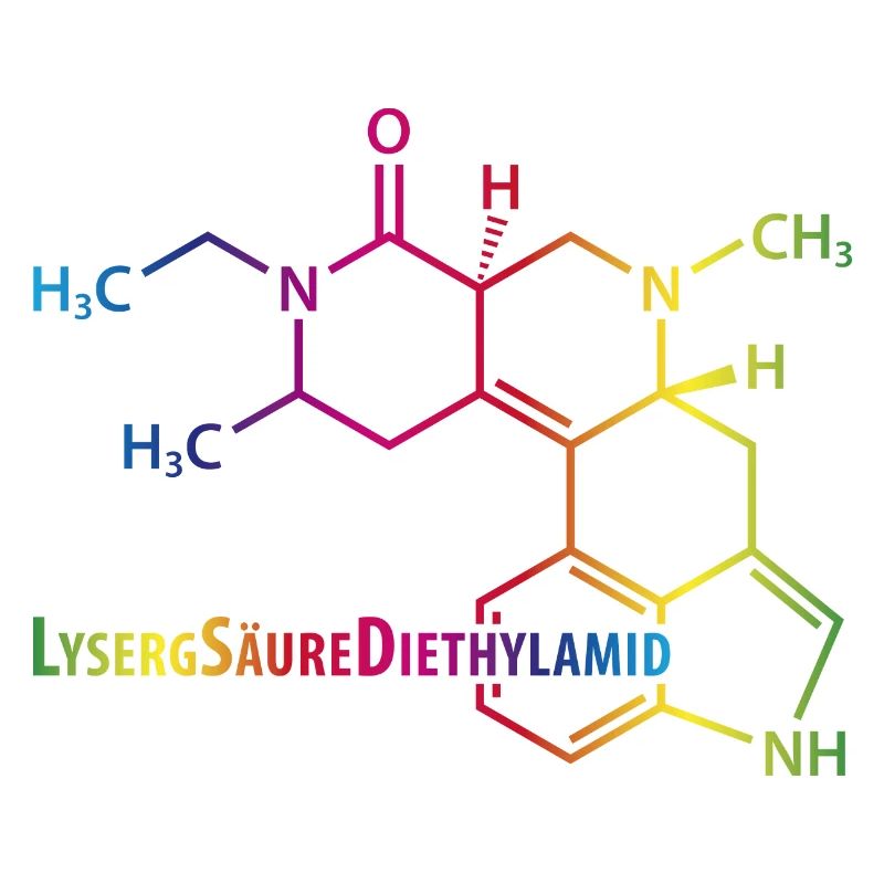 LSD Strukturformel bunter Regenbogen Drogen Rausch