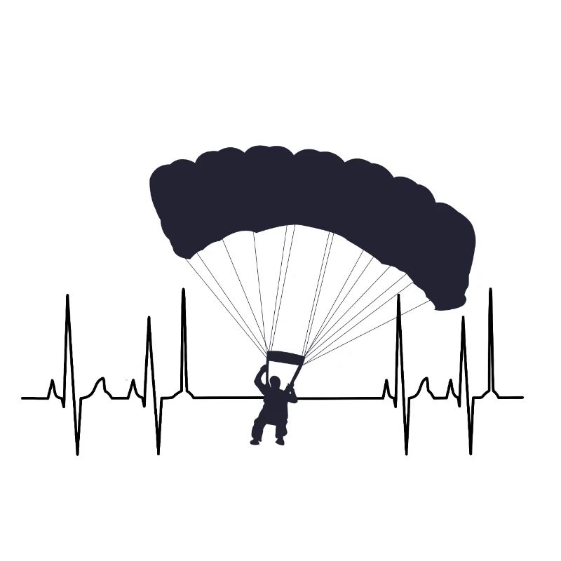 Parachuting paragliding cardiogram