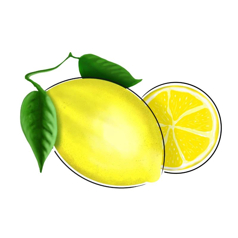 Frische Zitrone mit Blatt