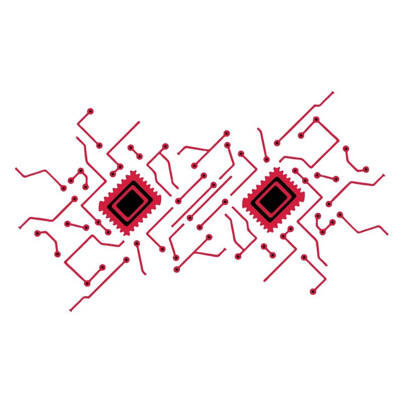 lignes de technologie de circuits Microchip modèle