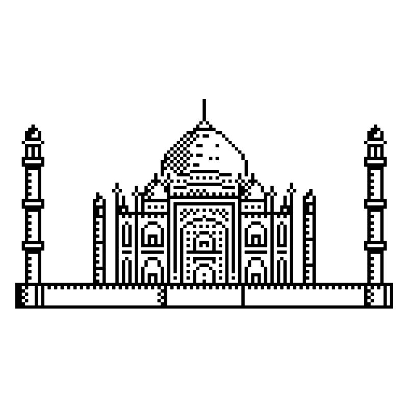 1Bit Pixel Taj Mahal