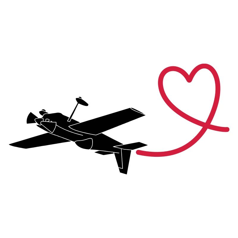 Aerobatic heart fly pilot gift