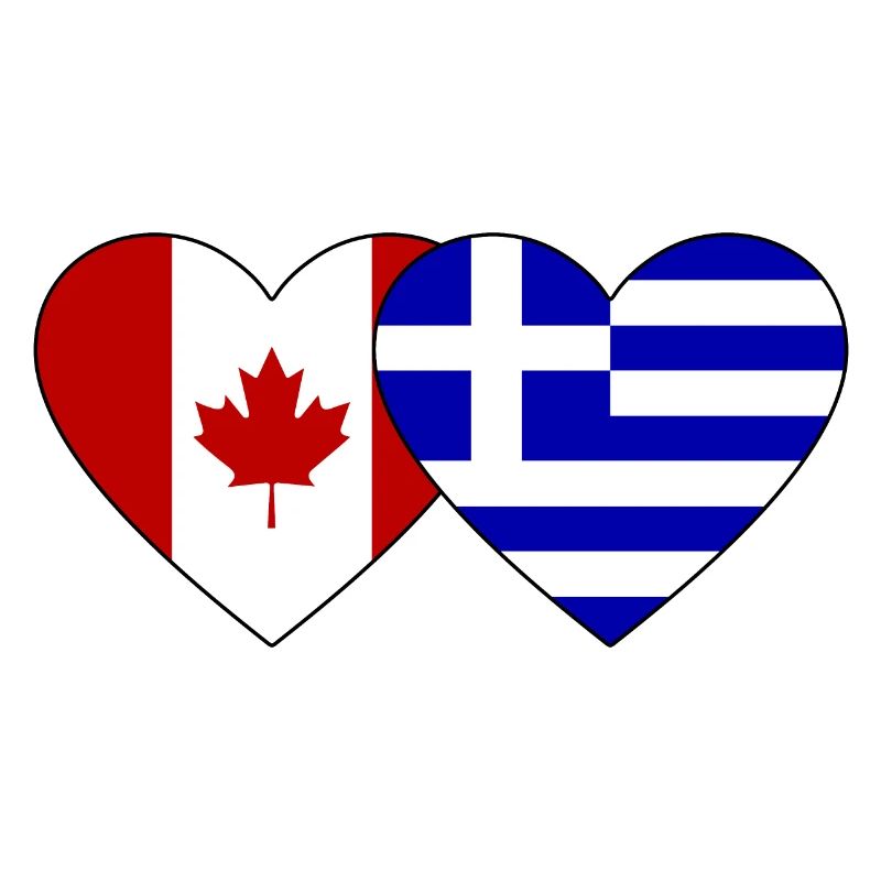 Cœur de drapeau Canada Grèce
