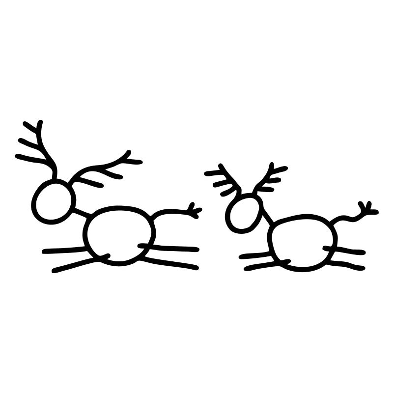 2 Springende Hirsche