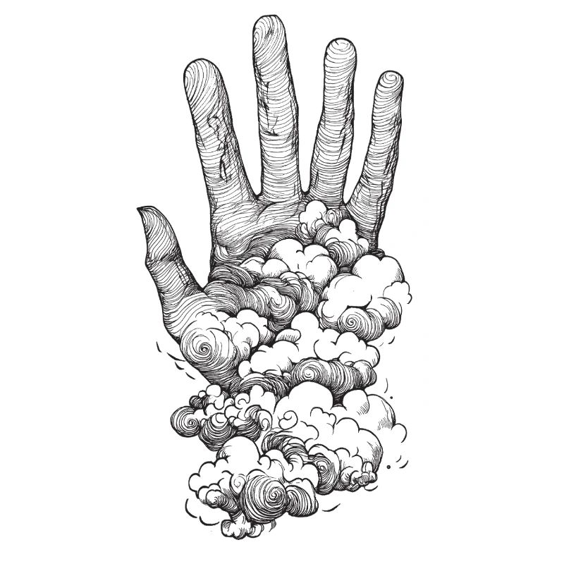 Hand in the clouds