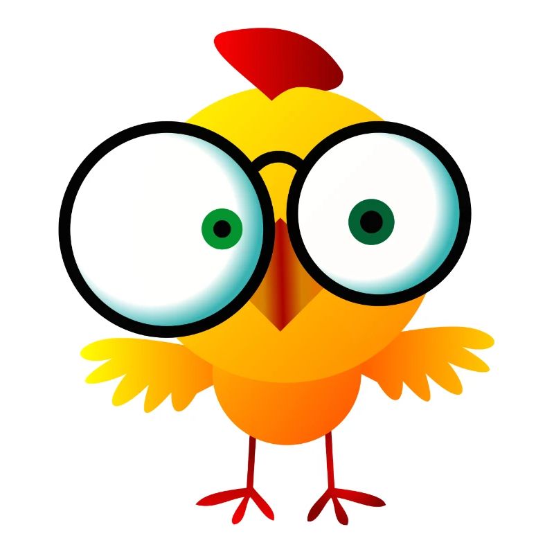 Crazy chick with glasses