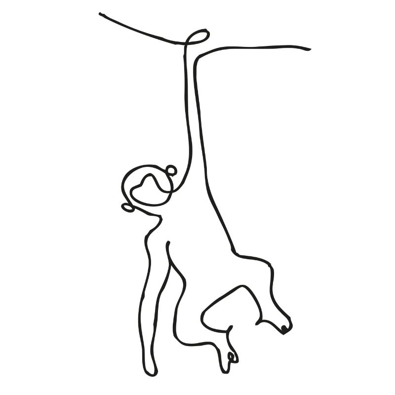 Affe - Monkey - Ein-Strich-Zeichnung