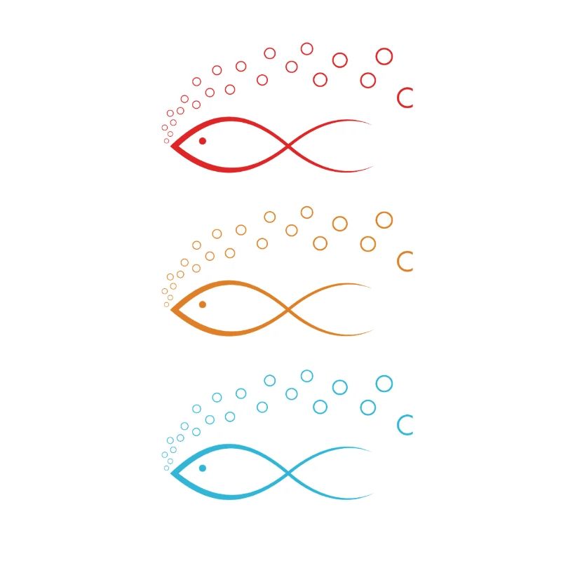 Conception de poisson coloré avec des bulles Conception de poisson coloré