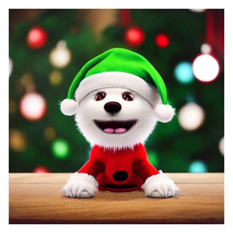 Chien mignon dans le sentiment de Noël