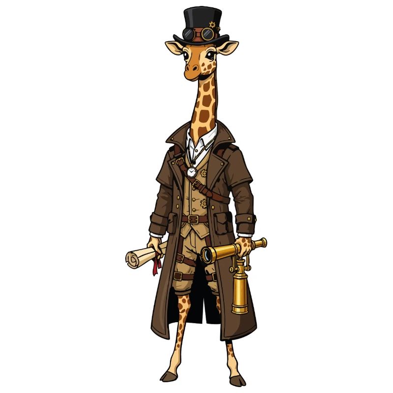 Giraffe Explorer Steampunk Chic Zylinder
