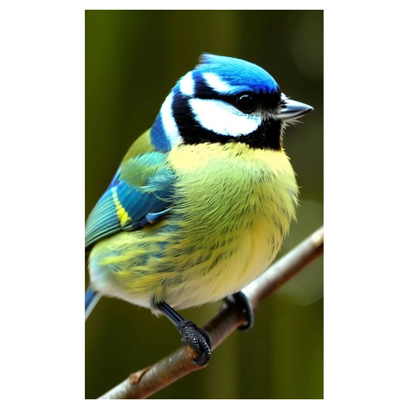 Cool Comic Portrait d’une mésange bleue majestueuse