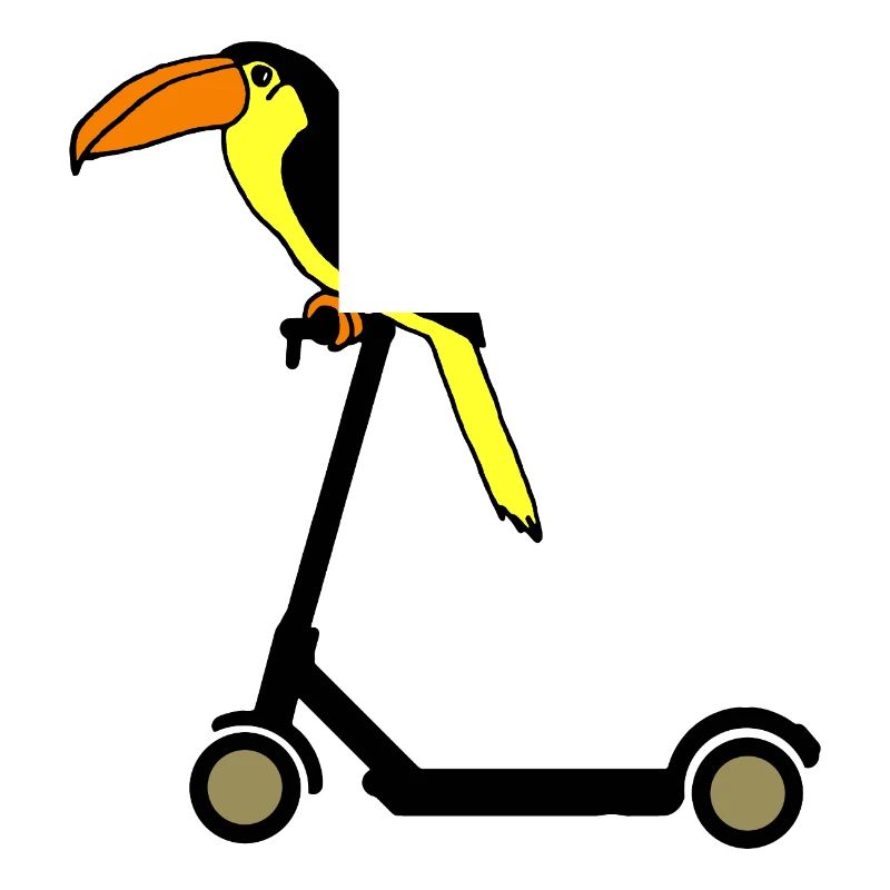 Tucan Rides Trottinette E Oiseau de Paradis