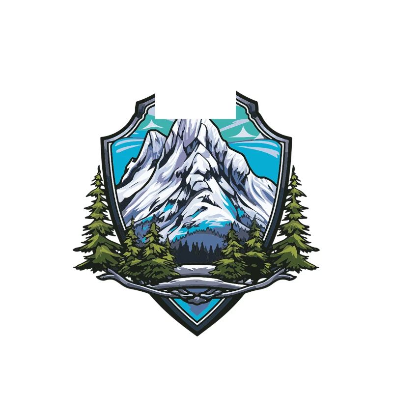 Mountains Symbol Hiking Shield