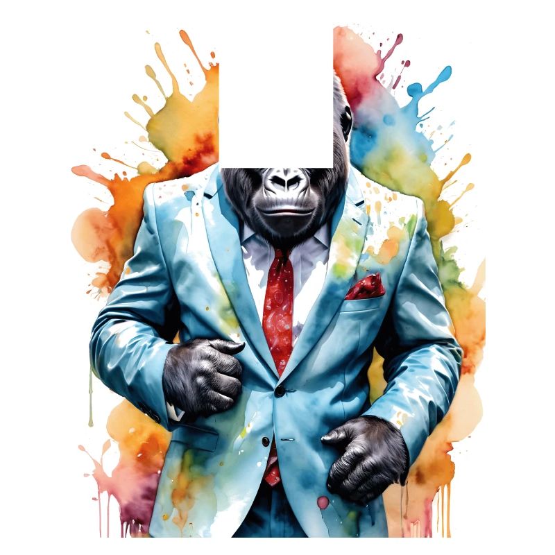 Gorilla Anzug Affe Bunt Tier Design Print
