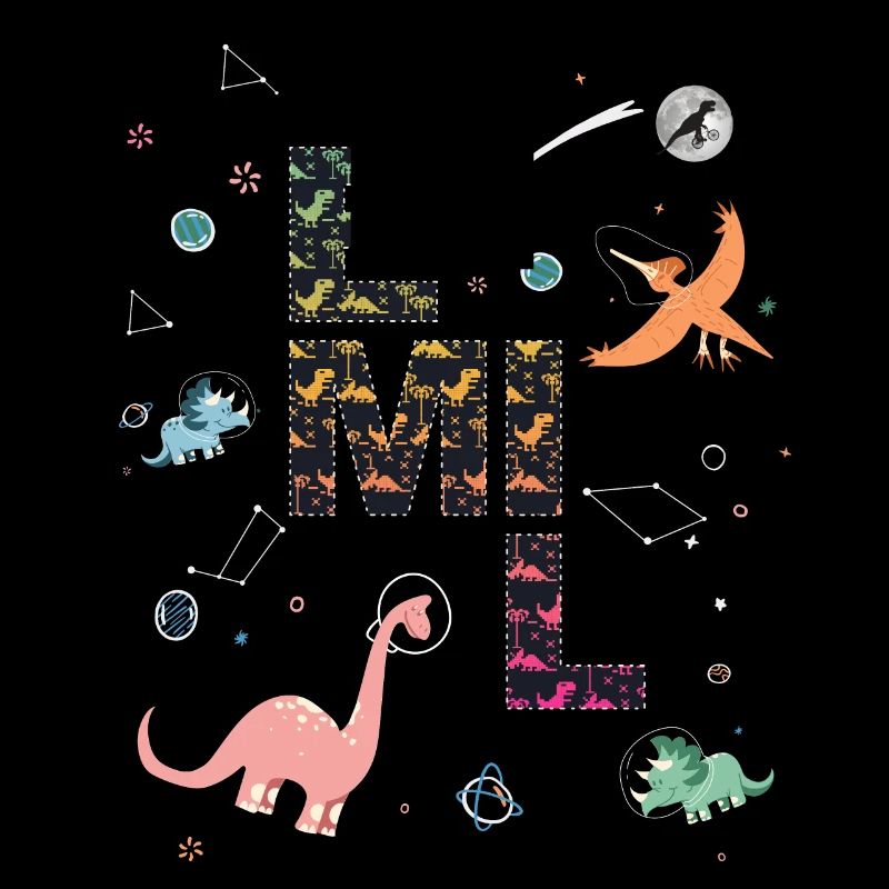 EMIL - Beautiful boy name with dinosaur