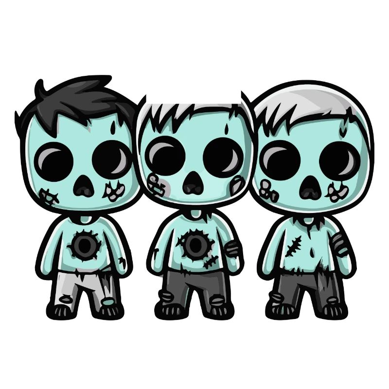 Zombies Halloween Niedlich Comic