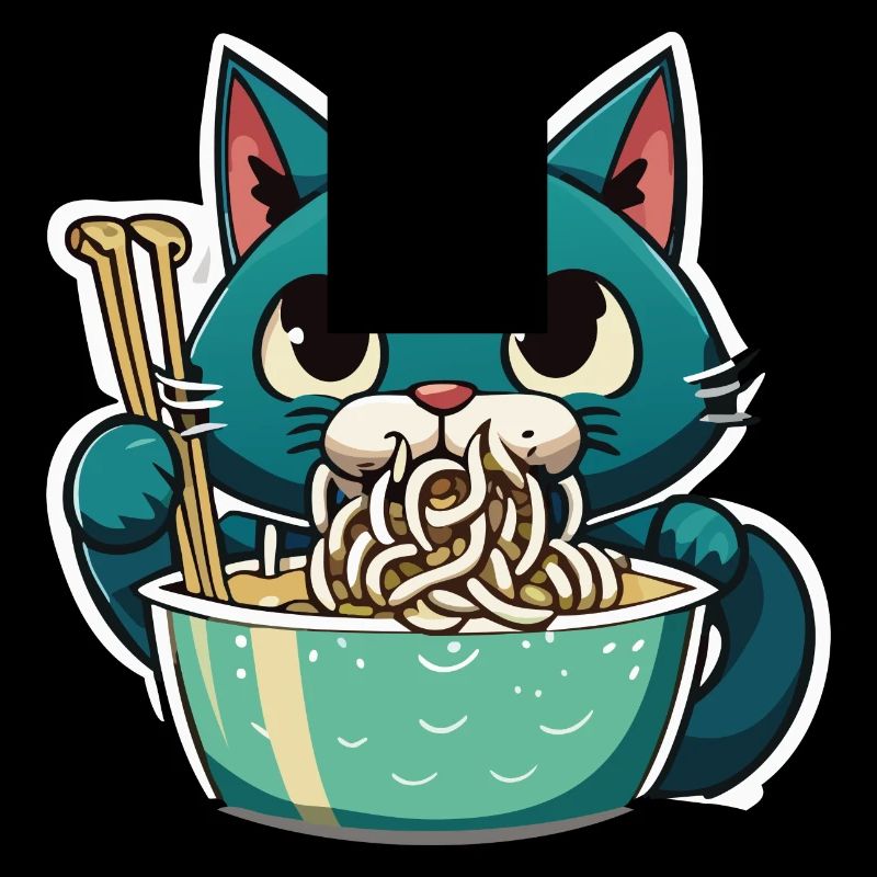 Cat Eats Instant Noldes