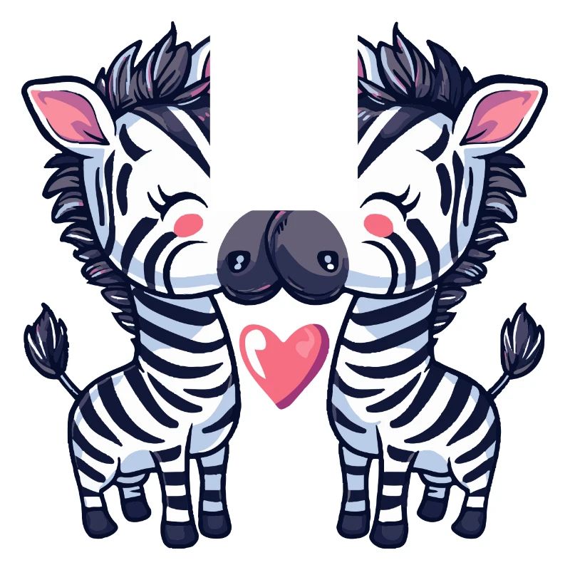 Zebra Comic Paar Liebe