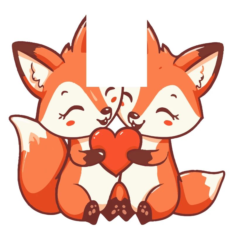 Fuchs Comic Paar Liebe