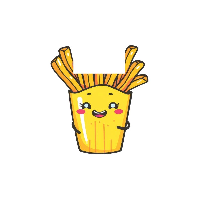 Dessin animé de frites joyeuses - Snack Time Fun