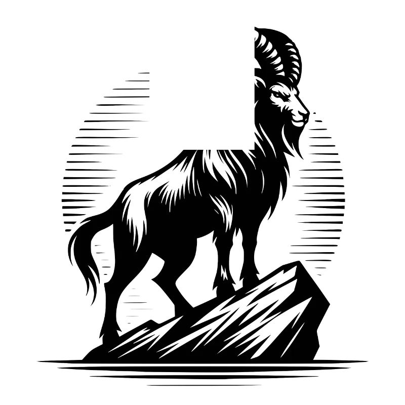 Cooler Steinbock mit gewaltigen Hörnern
