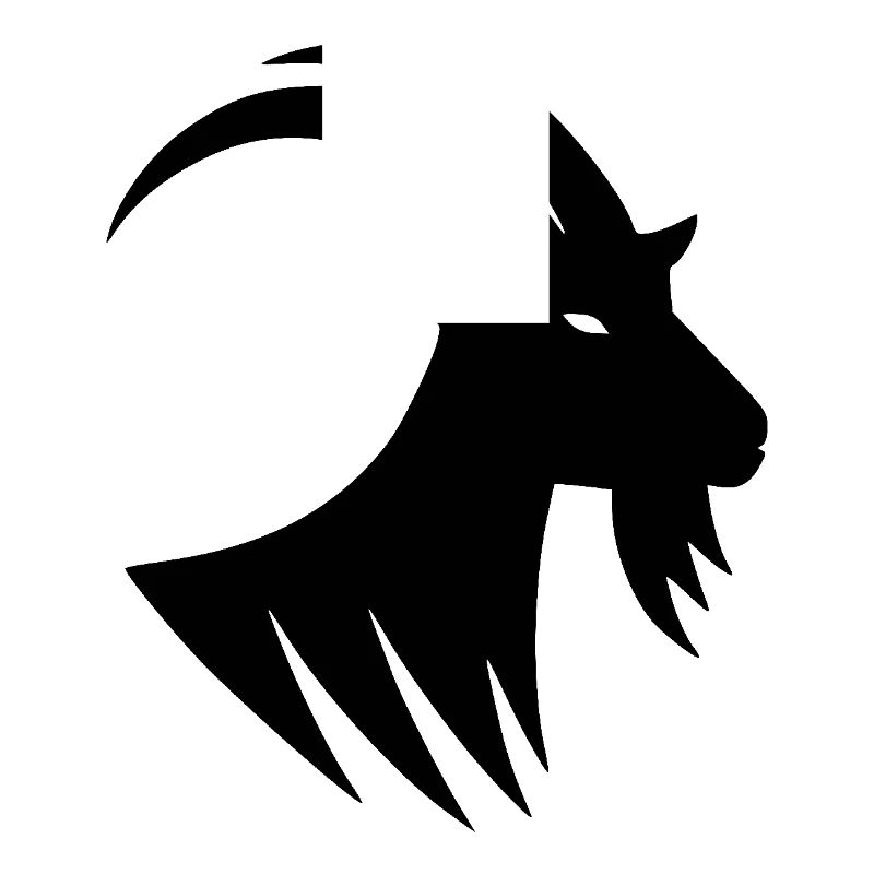Portrait de silhouette de chèvre avec des cornes