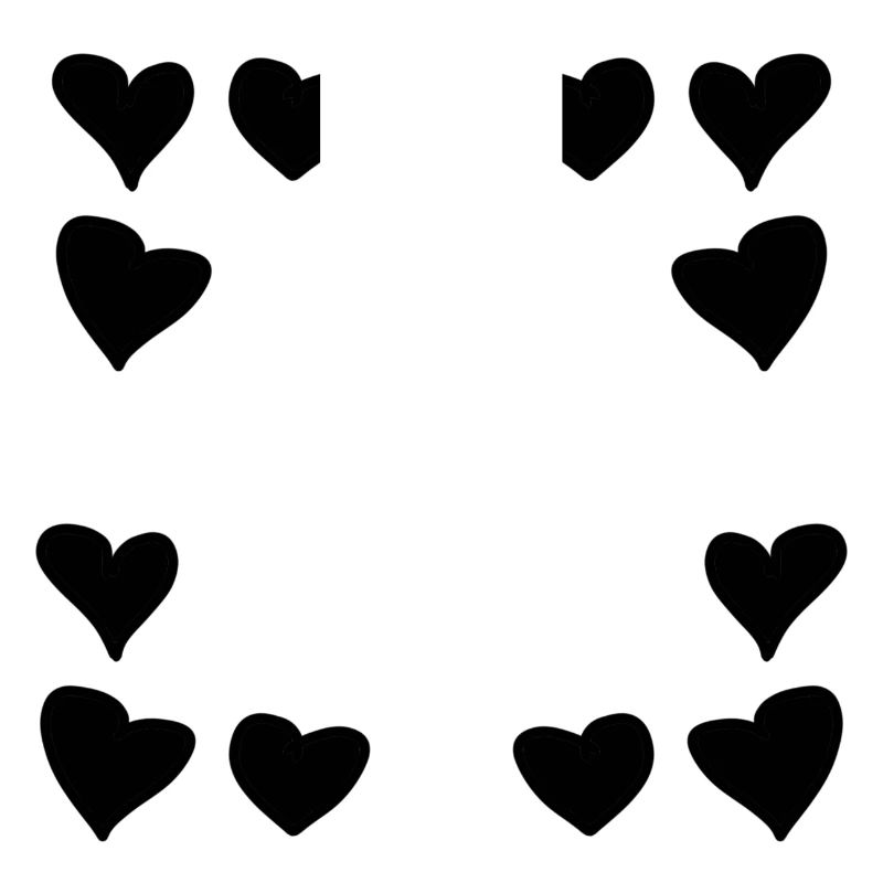 Hearts Pattern Frame Square Heart