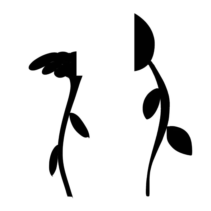 Symbole de fleur fleur plante forme deux fleurs