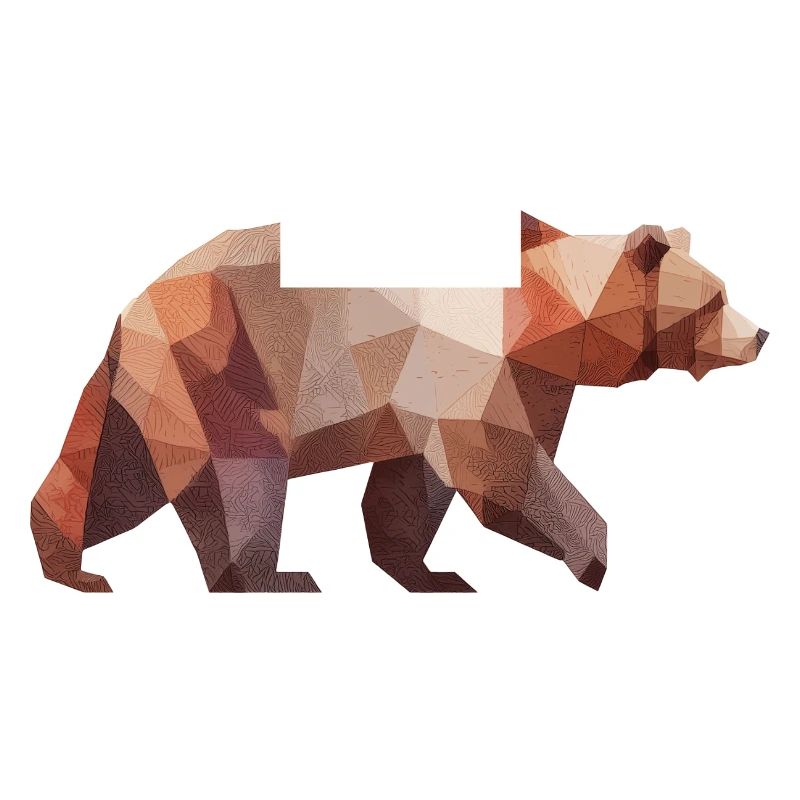 Ours brun | Conception de logo d’art low poly