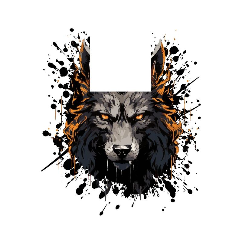 Wolf Kopf Porträt Krone